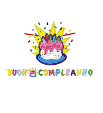 Festone Buon compleannoTorta - in cartoncino - 6 mt - Big Party Festone Buon compleannoTorta - in cartoncino - 6 mt - Big Party