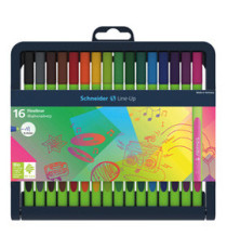 Fineliner Line-Up - punta 0,4mm -  colori assortiti - Schneider - astuccio 16 pezzi