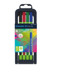 Fineliner Line-Up - punta 0,4mm - colori assortiti - Schneider - astuccio 4 colori Fineliner Line-Up - punta 0,4mm - colori assortiti - Schneider - astuccio 4 colori