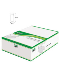 Etichette con filo A384 - 9 x 24 mm - bianco - Lebez - conf. 1000 pezzi