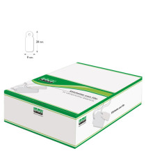 Etichette con filo A384 - 9 x 24 mm - bianco - Lebez - conf. 1000 pezzi