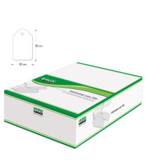 Etichette con filo A390 - 22 x 35 mm - bianco - Lebez - conf. 500 pezzi