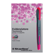 Evidenziatore a penna - punta scalpello - tratto da 1,0-4,0mm - fucsia - Starline