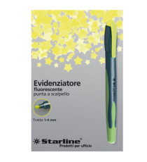 Evidenziatore a penna Starline - punta scalpello - tratto da 1,0-4,0mm - giallo - Starline Evidenziatore a penna Starline - punta scalpello - tratto da 1,0-4,0mm - giallo - Starline