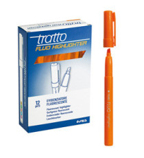 Evidenziatore fluo Highlighter - punta a scalpello  - arancio - Tratto - conf. 12 pezzi