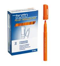 Evidenziatore fluo Highlighter - punta a scalpello  - arancio - Tratto - conf. 12 pezzi