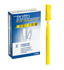 Evidenziatore fluo Highlighter - punta a scalpello  - giallo - Tratto - conf. 12 pezzi