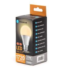 Lampadine led A60 17W attacco E27 1720 lumen 3000K luce calda D60xH119mm equivalenza incadescenza 111W