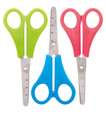 Forbice Snippy - centimetrata - punta tonda - 13,5 cm - lama acciaio inox - colori assortiti - Lebez - conf. 24 pezzi