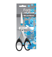 Forbici - 16 cm - lama in acciaio - impugnatura in ABS - nero - Starline