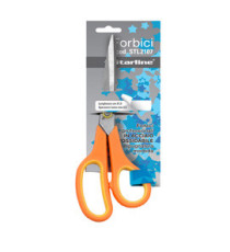 Forbici - 21,5 cm - lama in acciaio - impugnatura gomma morbida - arancione - Starline
