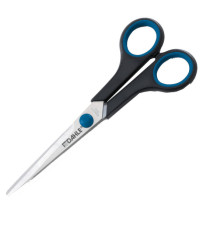 Forbici Comfort Grip -  impugnatura in gomma morbida - lama in acciaio inox - 18 cm - blu/grigio - Dahle