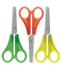 Forbici per mancini centimetrate - 13,5 cm - colori assortiti - Lebez - barattolo 24 pezzi