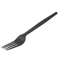Forchetta monouso in CPLA - 16 cm - nero - Leone - conf. 50 pezzi