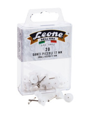 Ganci per quadri –  con spilli assortiti - 1,7 cm - trasparente - Leone – conf. 20 pezzi Ganci per quadri –  con spilli assortiti - 1,7 cm - trasparente - Leone – conf. 20 pezzi