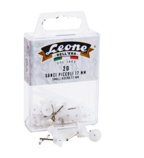 Ganci per quadri –  con spilli assortiti - 1,7 cm - trasparente - Leone – conf. 20 pezzi Ganci per quadri –  con spilli assortiti - 1,7 cm - trasparente - Leone – conf. 20 pezzi