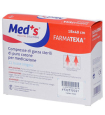 Garza sterile - 18 x 40 cm - MED'S - scatola da 12 compresse (imbustate singolarmente) Garza sterile - 18 x 40 cm - MED'S - scatola da 12 compresse (imbustate singolarmente)