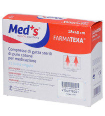 Garza sterile - 18 x 40 cm - MED'S - scatola da 12 compresse (imbustate singolarmente) Garza sterile - 18 x 40 cm - MED'S - scatola da 12 compresse (imbustate singolarmente)