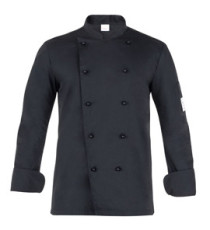 Giacca cuoco Adriano - da uomo - manica lunga - taglia M - nero - Giblor's