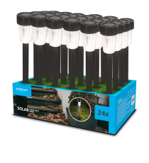 Lampada solare da giardino GS002 led 1,2W misura 31x4.7cm - IP44 lampione, segnapassi ad energia solare con pannello incorporato