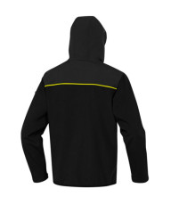 Giacca Softshell Horten - tessuto Softshell/poliestere/elastan - con cappuccio - taglia L - nero/giallo - Deltaplus