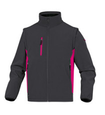 Giacca Softshell MySen 2 - tessuto Softshell/poliestere/elastan - taglia M - grigio/fucsia - Deltaplus