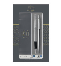 Gift Set DUO - Jotter stainless steel CT sfera + stilografica - punta media - Parker Gift Set DUO - Jotter stainless steel CT sfera + stilografica - punta media - Parker
