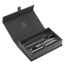 Gift Set IM Stainless Steel Edition CT - sfera + stilografica - punta media - acciaio - Parker