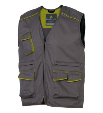 Gilet da lavoro Panostyle® M6GIL - sargia/poliestere/cotone - taglia XL - grigio/verde - Deltaplus
