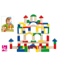 Gioco costruzioni in legno - pezzi assortiti - CWR - conf. 100 pezzi Gioco costruzioni in legno - pezzi assortiti - CWR - conf. 100 pezzi