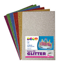 Gomma Crepp Glitter - 20x30 cm - colori assortiti - DECO - busta 10 fogli Gomma Crepp Glitter - 20x30 cm - colori assortiti - DECO - busta 10 fogli