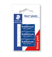 Gomma Mars Plastic - bianca - Staedtler - conf. 3 pezzi Gomma Mars Plastic - bianca - Staedtler - conf. 3 pezzi