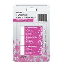 Gomma per carta e pellicola - 60x24x14mm - bianco - Starline - conf. 3 pezzi