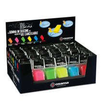 Gomma Riscrivi per gel cancellabile - colori assortiti - 6x3cm - Osama Gomma Riscrivi per gel cancellabile - colori assortiti - 6x3cm - Osama