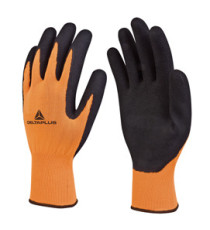 Guanti Apollon VV733 - poliestere - palmo in schiuma di lattice - taglia 09 - arancio fluo/nero - Deltaplus Guanti Apollon VV733 - poliestere - palmo in schiuma di lattice - taglia 09 - arancio fluo/nero - Deltaplus