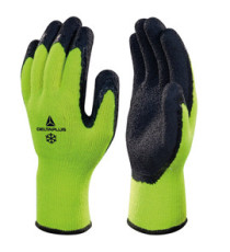 Guanti da lavoro Apollon Winter - acrilico felpato - palmo in schiuma di lattice - taglia 10 - giallo fluo/nero - Deltap
