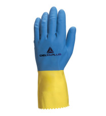 Guanti da lavoro industriale Duocolor 330 - lattice floccato cotone - taglia 7/8 - blu/giallo - Deltaplus Guanti da lavoro industriale Duocolor 330 - lattice floccato cotone - taglia 7/8 - blu/giallo - Deltaplus