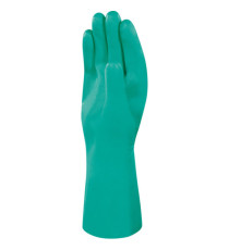 Guanti da lavoro industriale Nitrex 801 - nitrile floccato cotone - taglia 08 - verde - Deltaplus