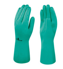 Guanti da lavoro industriale Nitrex 801 - nitrile floccato cotone - taglia 08 - verde - Deltaplus
