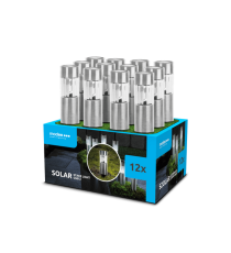 Lampada solare da giardino GS012 led 1,2W misura 28x4.6cm - IP44 lampione, segnapassi ad energia solare con pannello incorporato