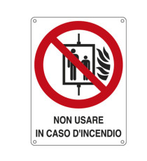 Cartello segnalatore - 11,5x16 cm - NON USARE IN CASO D'INCENDIO - alluminio - Cartelli Segnalatori Cartello segnalatore - 11,5x16 cm - NON USARE IN CASO D'INCENDIO - alluminio - Cartelli Segnalatori