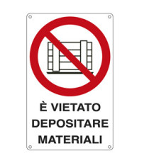 Cartello segnalatore - 27x43 cm - E' VIETATO DEPOSITARE MATERIALI - alluminio - Cartelli Segnalatori Cartello segnalatore - 27x43 cm - E' VIETATO DEPOSITARE MATERIALI - alluminio - Cartelli Segnalatori