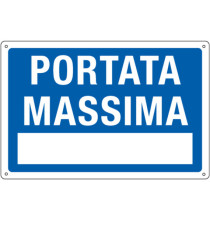 Cartello segnalatore - 30x20 cm - PORTATA MASSIMA - alluminio - Cartelli Segnalatori Cartello segnalatore - 30x20 cm - PORTATA MASSIMA - alluminio - Cartelli Segnalatori
