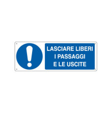 Cartello segnalatore - 35x12,5 cm - LASCIARE LIBERI I PASSAGGI E LE USCITE - alluminio - Cartelli Segnalatori Cartello segnalatore - 35x12,5 cm - LASCIARE LIBERI I PASSAGGI E LE USCITE - alluminio - Cartelli Segnalatori