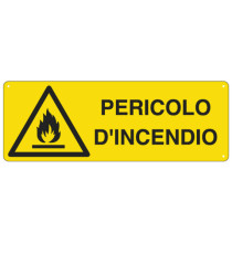 Cartello segnalatore - 35x12,5 cm - PERICOLO D'INCENDIO - alluminio - Cartelli Segnalatori Cartello segnalatore - 35x12,5 cm - PERICOLO D'INCENDIO - alluminio - Cartelli Segnalatori