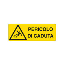 Cartello segnalatore - 35x12,5 cm - PERICOLO DI CADUTA - alluminio - Cartelli Segnalatori Cartello segnalatore - 35x12,5 cm - PERICOLO DI CADUTA - alluminio - Cartelli Segnalatori