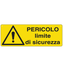 Cartello segnalatore - 35x12,5 cm - PERICOLO LIMITE DI SICUREZZA - alluminio - Cartelli Segnalatori Cartello segnalatore - 35x12,5 cm - PERICOLO LIMITE DI SICUREZZA - alluminio - Cartelli Segnalatori