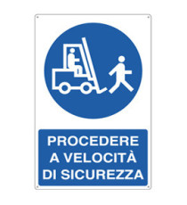 Cartello segnalatore - 50x70 cm - PROCEDERE A VELOCITA' DI SICUREZZA - alluminio - Cartelli Segnalatori Cartello segnalatore - 50x70 cm - PROCEDERE A VELOCITA' DI SICUREZZA - alluminio - Cartelli Segnalatori
