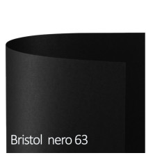 Cartoncino Bristol Color - 70 x 100 cm - 200 gr - nero 63 - Favini - conf. 10 pezzi
