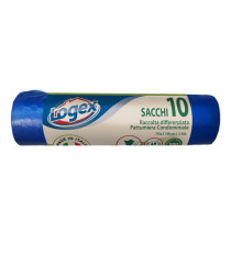 Sacchi per immondizia - 70x110 cm - 120 L - 16 micron - blu - Logex Professional - rotolo da 10 sacchetti Sacchi per immondizia - 70x110 cm - 120 L - 16 micron - blu - Logex Professional - rotolo da 10 sacchetti